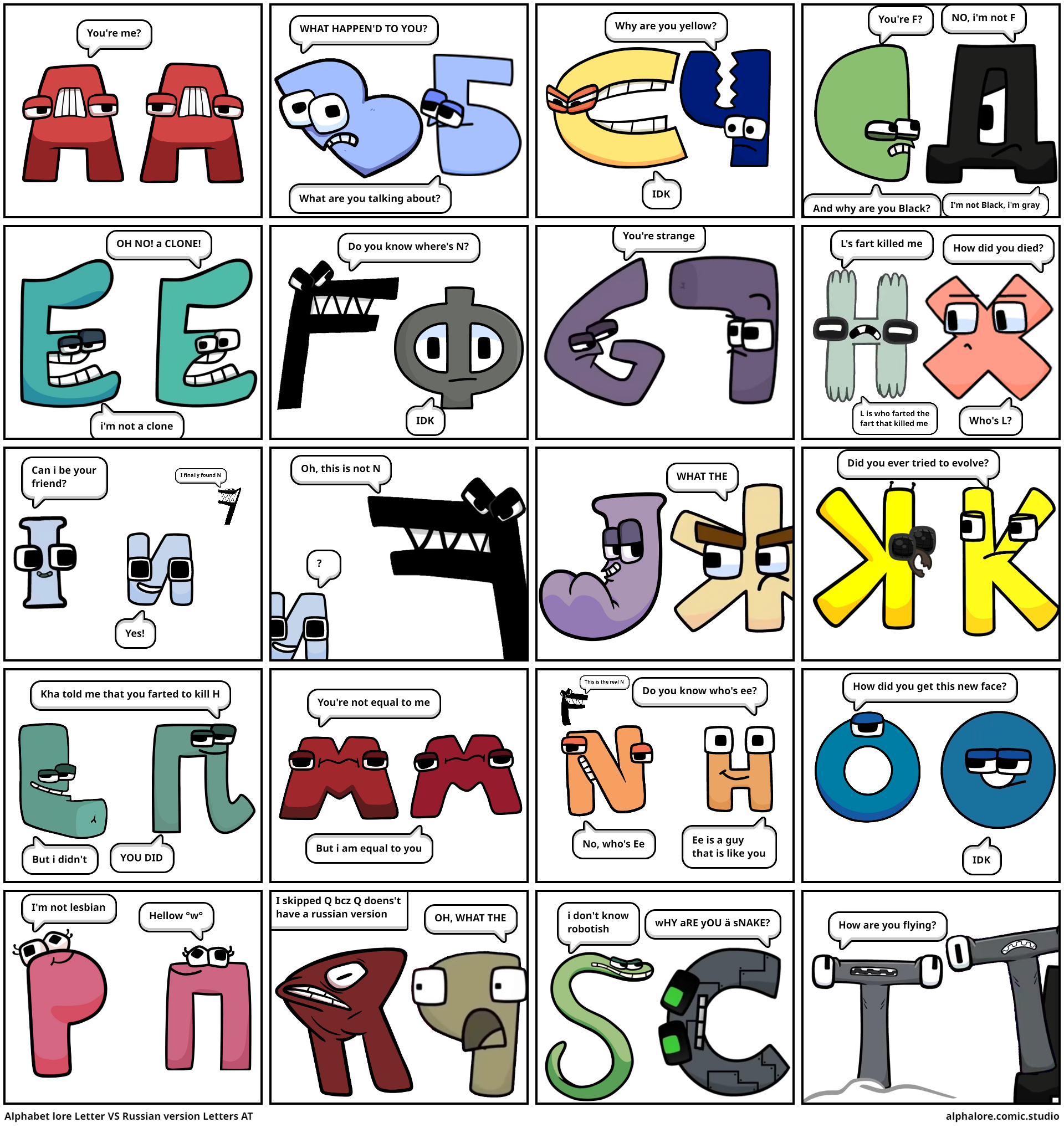 Alphabet lore Letter VS Russian version Letters AT - Comic Studio